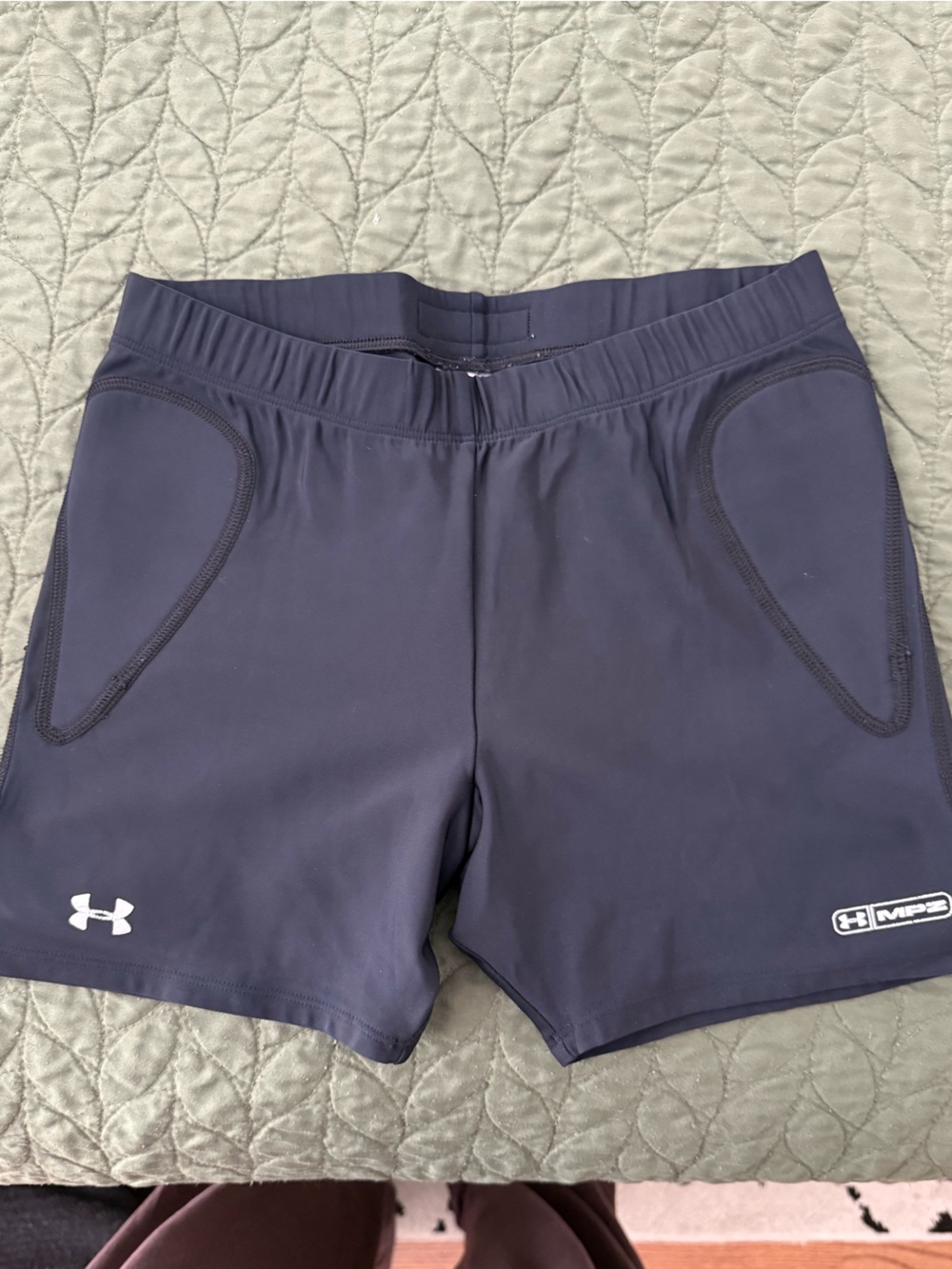 Under Armour Black Compression Shorts with White Logo